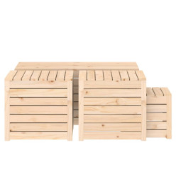 Ensemble de boîtes de jardin 4 pcs bois de pin massif