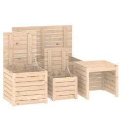 Ensemble de boîtes de jardin 4 pcs bois de pin massif