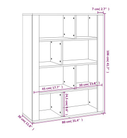 Buffet Chêne fumé 80x30x106 cm Bois d'ingénierie