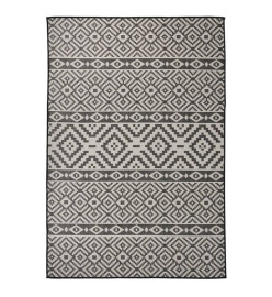 Tapis à tissage plat d'extérieur 160x230 cm Rayures noires