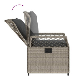 Ensemble à manger de jardin et coussins 5 pcs gris clair rotin