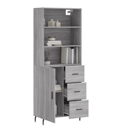 Buffet haut Sonoma gris 69,5x34x180 cm Bois d'ingénierie