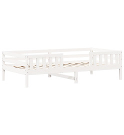 Ensemble de lit et de banc avec toit 80x200 cm bois massif pin