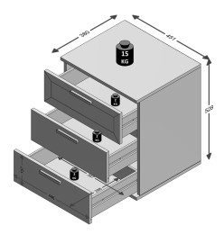 FMD Table de chevet avec 3 tiroirs Chêne