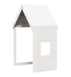 Lit superposé et échelle et toit blanc 80x200cm bois pin massif