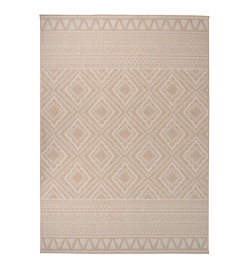 Tapis à tissage plat d'extérieur 120x170 cm Rayures brunes