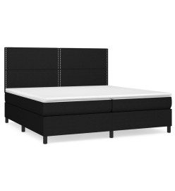 Sommier à lattes de lit avec matelas Noir 200x200 cm Tissu