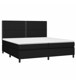 Sommier à lattes de lit avec matelas Noir 200x200 cm Tissu