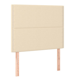 Sommier à lattes de lit avec matelas Crème 90x200 cm Tissu