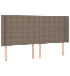 Sommier à lattes de lit matelas et LED Taupe 200x200 cm Tissu