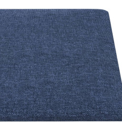 Panneaux muraux 12 pcs Bleu 30x15 cm Tissu 0,54 m²