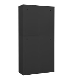 Armoire de bureau Anthracite 90x40x180 cm Acier et verre trempé