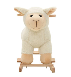 Mouton à bascule Peluche 78x34x58 cm Blanc