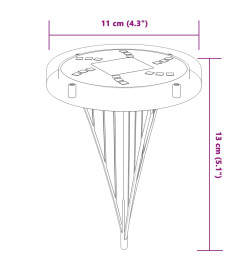 Lampes solaires de sol et piquets de sol extérieur 12 pcs