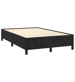 Sommier à lattes de lit avec matelas noir 120x190 cm velours