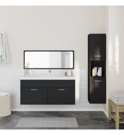 Ensemble de meubles salle de bain 3 pcs noir bois d'ingénierie