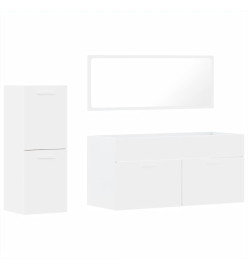 Ensemble de meubles salle de bain 3 pcs blanc bois d'ingénierie