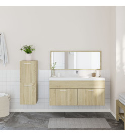 Ensemble de meubles de salle de bain 3 pcs chêne sonoma