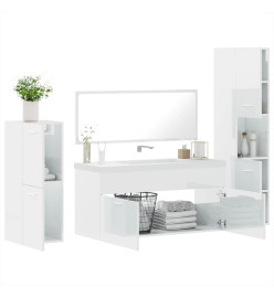 Ensemble de meubles de salle de bain 4 pcs blanc brillant