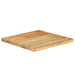 Dessus de table 80x80x2,5 cm bord vivant bois massif manguier