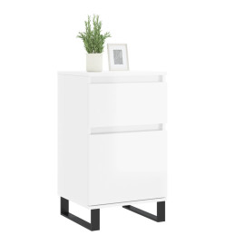 Buffets 2 pcs blanc brillant 40x35x70 cm bois d'ingénierie