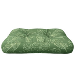 Coussin de palette motif de feuilles 60x60x12 cm tissu