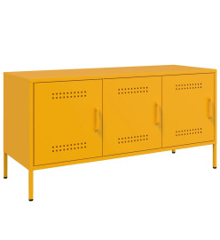 Meuble TV jaune moutarde 100,5x39x50,5 cm acier