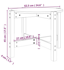 Table basse Blanc Ø 62,5x45 cm Bois massif de pin