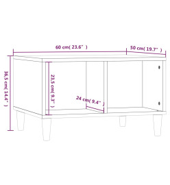 Table basse Chêne fumé 60x50x36,5 cm Bois d'ingénierie