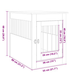 Meuble de cage pour chiens chêne sonoma 55x80x68 cm