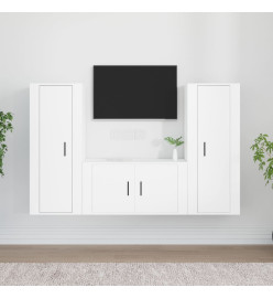 Ensemble de meubles TV 3 pcs Blanc Bois d'ingénierie