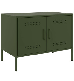 Meuble TV vert olive 68x39x50,5 cm acier