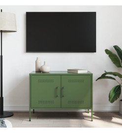 Meuble TV vert olive 68x39x50,5 cm acier