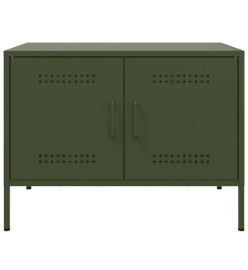 Meuble TV vert olive 68x39x50,5 cm acier