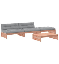 Salon de jardin 4 pcs avec coussins bois massif douglas