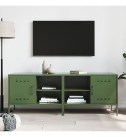 Meubles TV 2 pcs vert olive 68x39x50,5 cm acier