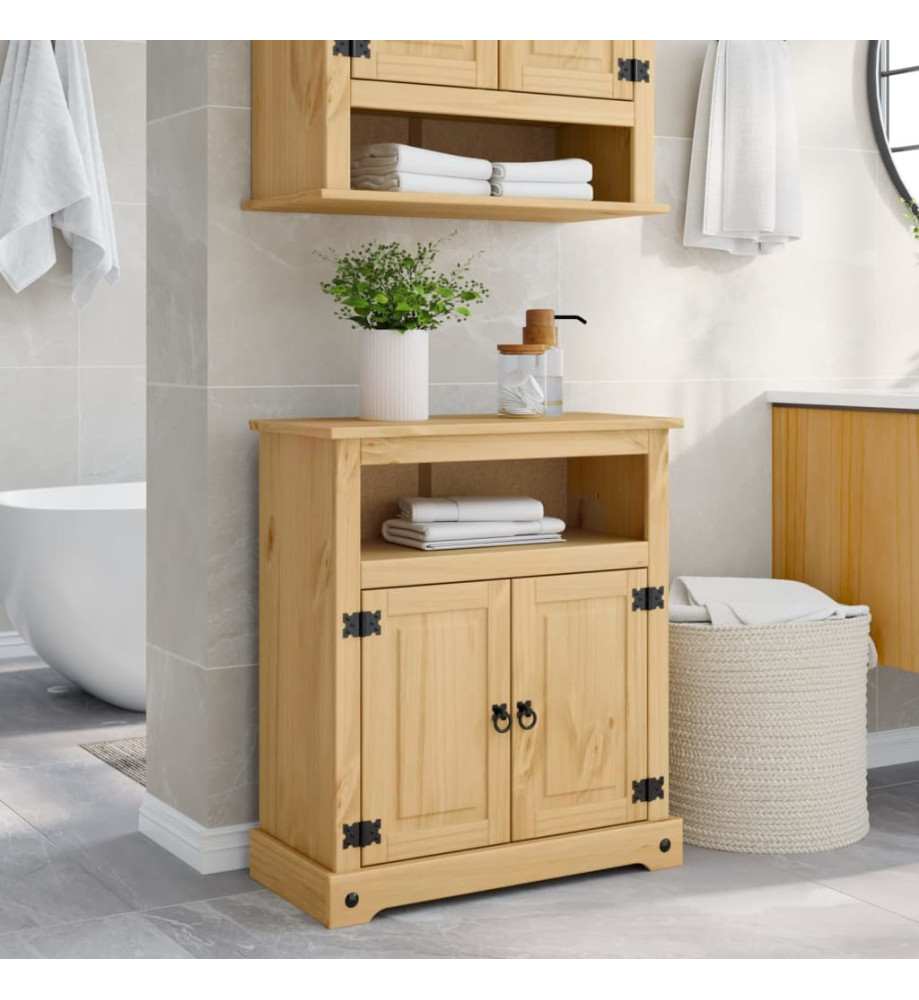 Armoire de salle de bain Corona 70x33x80 cm bois de pin massif