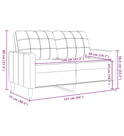 Canapé à 2 places Jaune 120 cm Velours