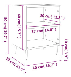 Tables de chevet 2 pcs blanc 40x30x50 cm bois d'ingénierie