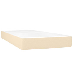 Sommier à lattes de lit avec matelas crème 120x190 cm tissu
