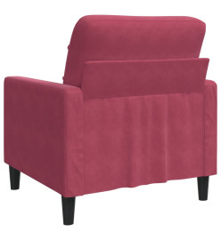 Fauteuil Rouge bordeaux 60 cm Velours