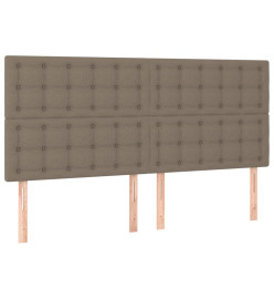 Sommier à lattes de lit avec matelas Taupe 200x200 cm Tissu