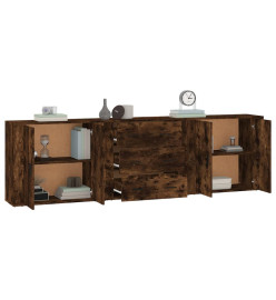 Buffets 3 pcs Chêne fumé Bois d'ingénierie