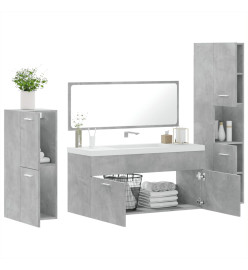 Ensemble de meubles de salle de bain 4 pcs gris béton