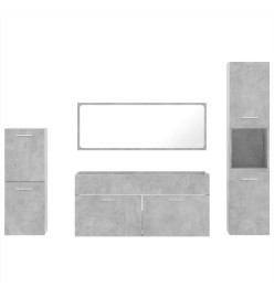 Ensemble de meubles de salle de bain 4 pcs gris béton