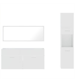 Ensemble de meubles de salle de bain 3 pcs blanc brillant