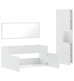 Ensemble de meubles salle de bain 3 pcs blanc bois d'ingénierie