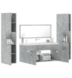 Ensemble de meubles de salle de bain 4 pcs gris béton