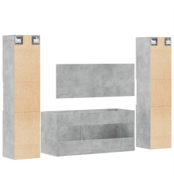 Ensemble de meubles de salle de bain 4 pcs gris béton