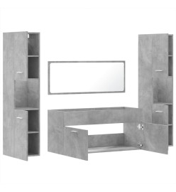 Ensemble de meubles de salle de bain 4 pcs gris béton